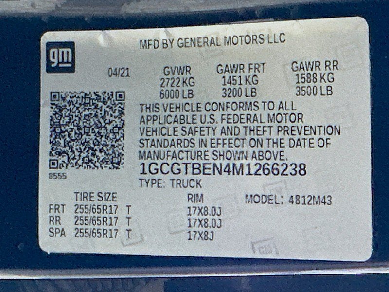 2021 Chevrolet Colorado 4WD Work Truck