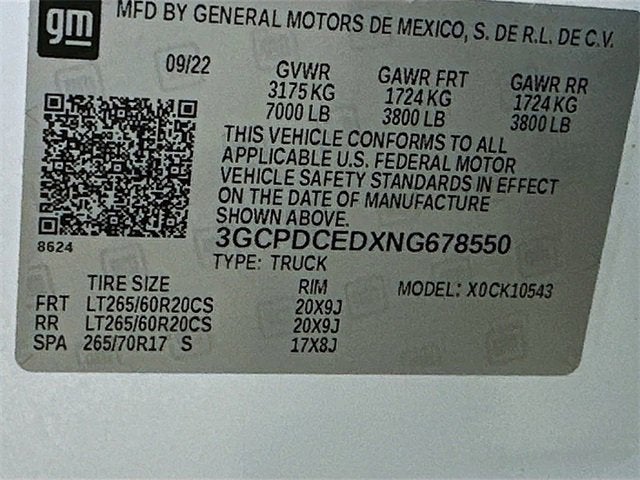 2022 Chevrolet Silverado 1500 Custom Trail Boss